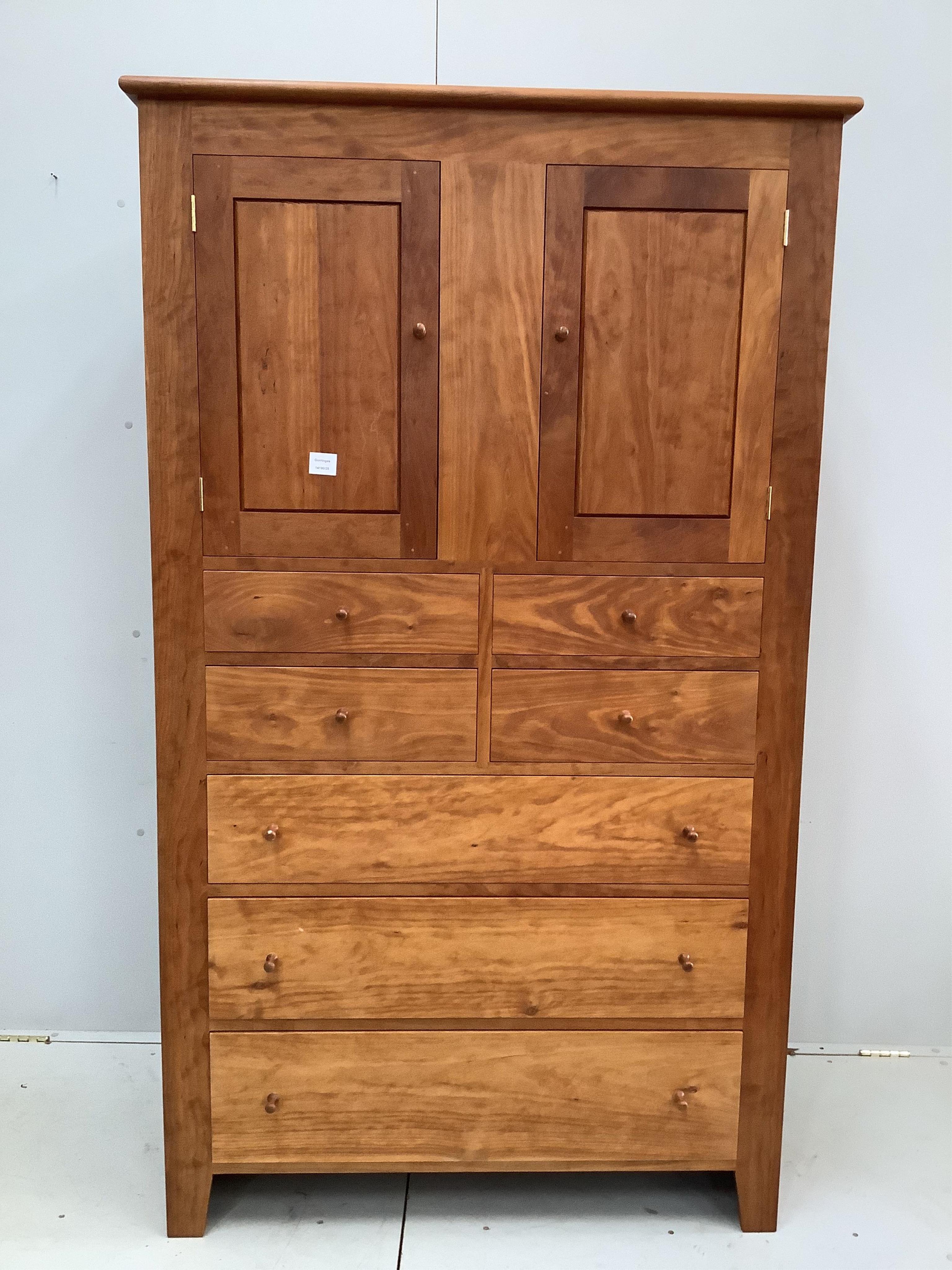A Thomas Moser cherrywood 'Dr White's Chest' bedroom cupboard, width 106cm, depth 51cm, height 180cm. Condition - good